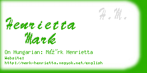 henrietta mark business card